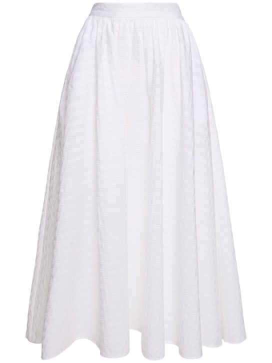 MSGM: Cotton midi skirt - Beyaz - women_0 | Luisa Via Roma