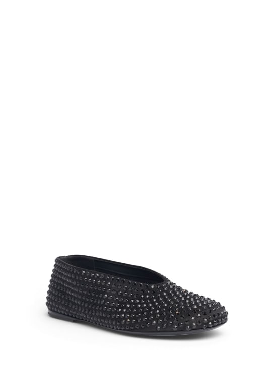 Khaite: 5mm Marcy embellished satin flat shoes - Black - women_1 | Luisa Via Roma
