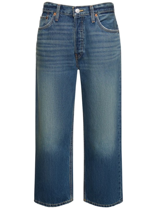 RE/DONE: Jeans cropped loose fit in cotone - Blu - women_0 | Luisa Via Roma