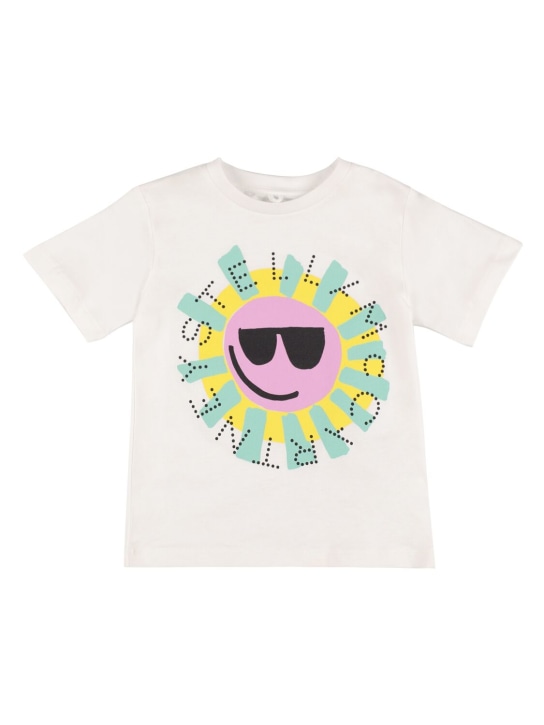 Stella Mccartney Kids: Camiseta de jersey de algodón orgánico estampada - Blanco - kids-girls_0 | Luisa Via Roma