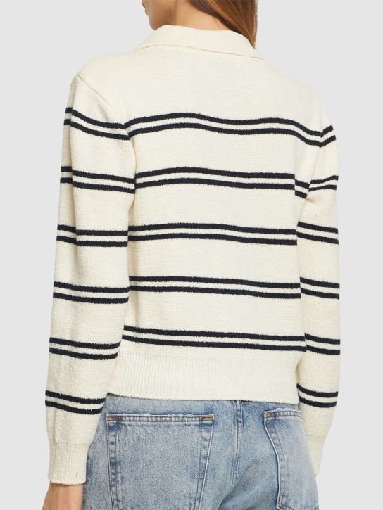 Dunst: Striped open collar knit cardigan - women_2 | Luisa Via Roma