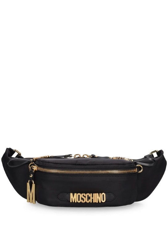 Moschino: Multi-pocket nylon belt bag - Black - women_0 | Luisa Via Roma