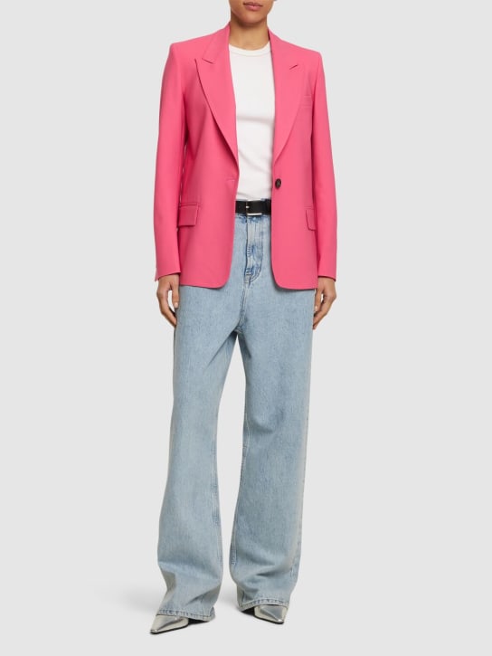 MSGM: Stretch wool jacket - Pink - women_1 | Luisa Via Roma