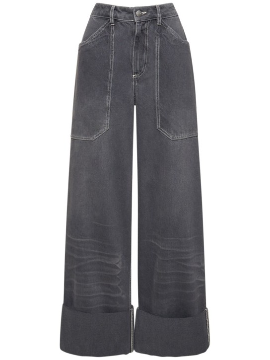 Cannari Concept: Pantalon en coton à poches - Gris - women_0 | Luisa Via Roma