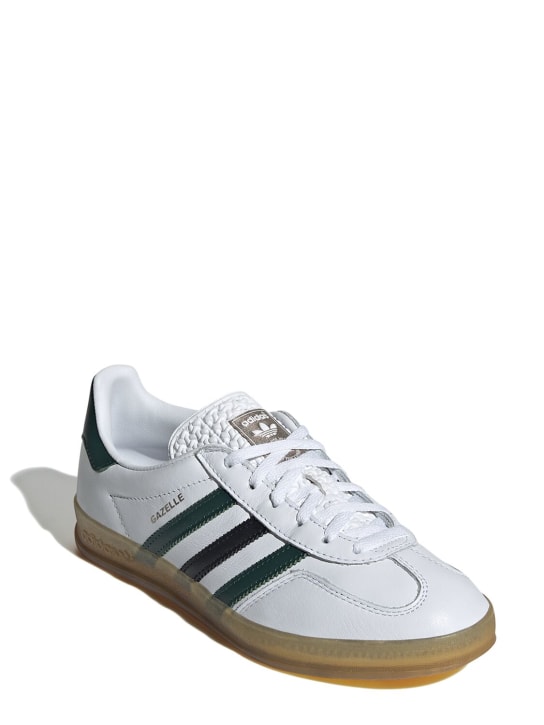 adidas Originals: Gazelle Indoor sneakers - White/Green - men_1 | Luisa Via Roma