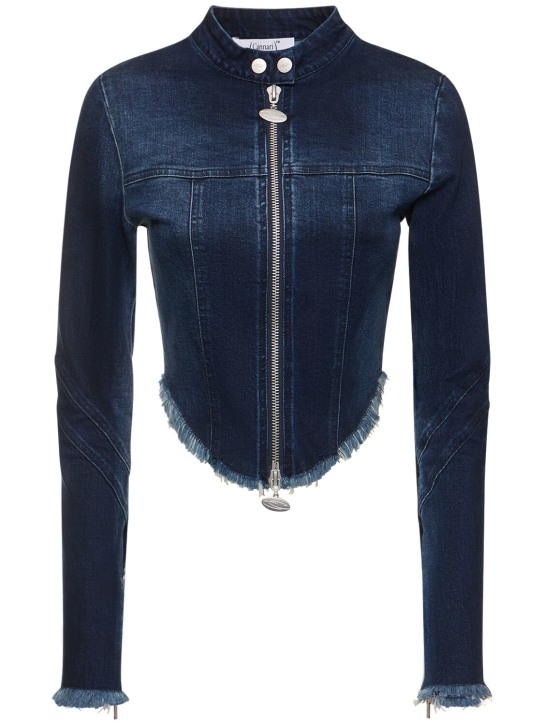 Cannari Concept: Veste en denim de coton Tight - Bleu - women_0 | Luisa Via Roma
