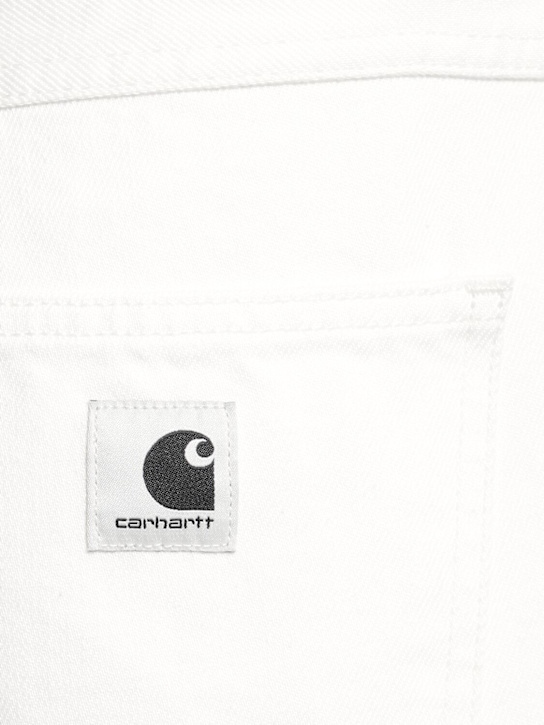 Carhartt WIP: Brandon loose fit cotton shorts - White - women_3 | Luisa Via Roma