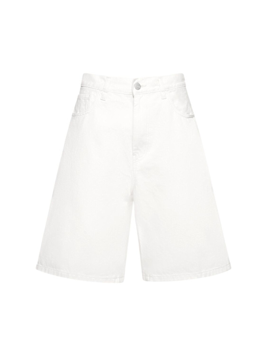 Carhartt WIP: Brandon loose fit cotton shorts - White - women_0 | Luisa Via Roma