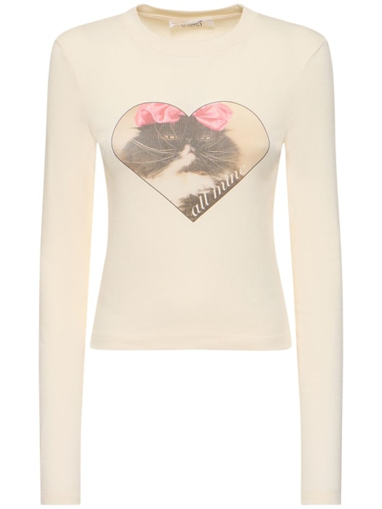 Cannari Concept: Camiseta de algodón con manga larga - Blanco - women_0 | Luisa Via Roma