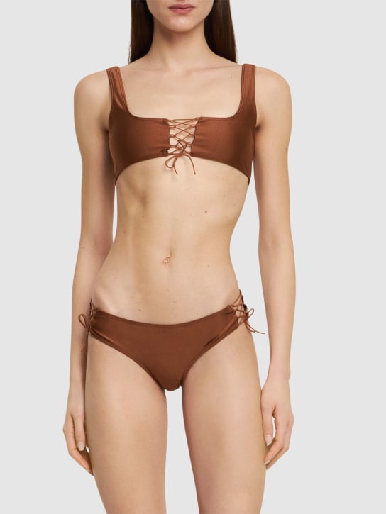 Leslie Amon: Erin bikini bottoms - Brown - women_1 | Luisa Via Roma