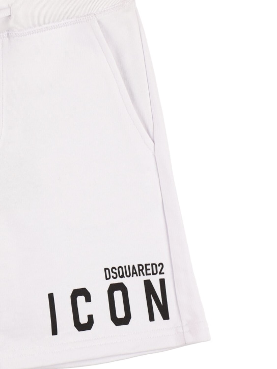 Dsquared2: Camiseta de algodón estampado con logo - Blanco - kids-boys_1 | Luisa Via Roma