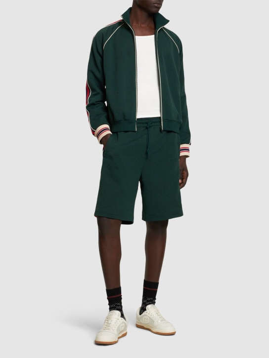 Gucci: Iconic GG科技织物短裤 - 深绿色 - men_1 | Luisa Via Roma