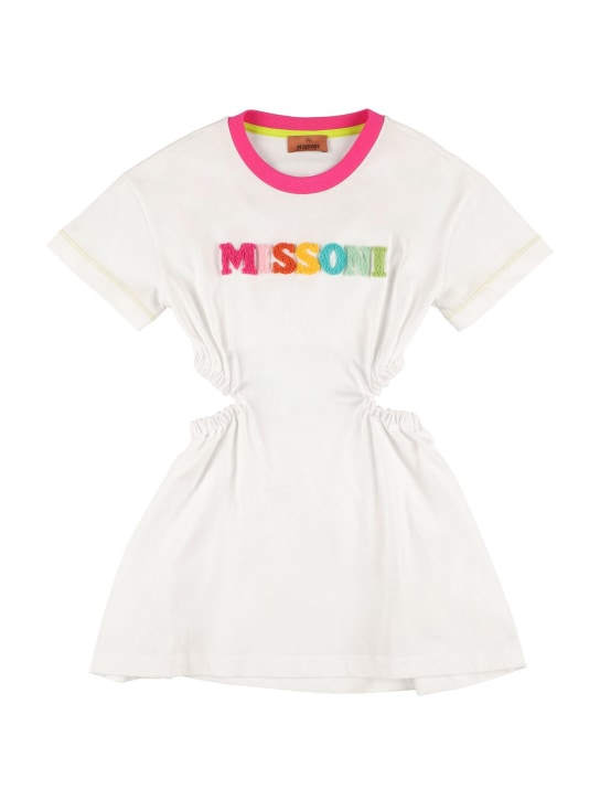 Missoni: Kleid aus Baumwolljersey mit Logo - Weiß - kids-girls_0 | Luisa Via Roma