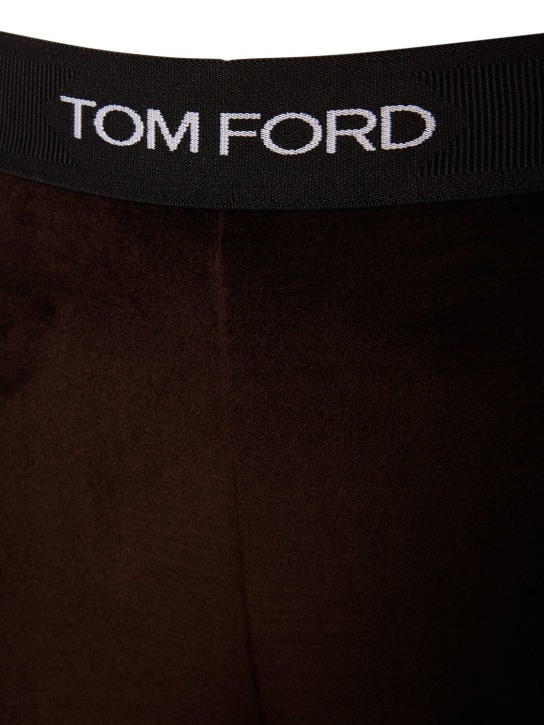 Tom Ford: Velvet logo high waist leggings - women_3 | Luisa Via Roma