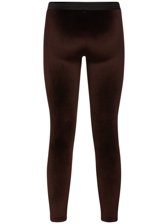 Tom Ford: Velvet logo high waist leggings - women_4 | Luisa Via Roma