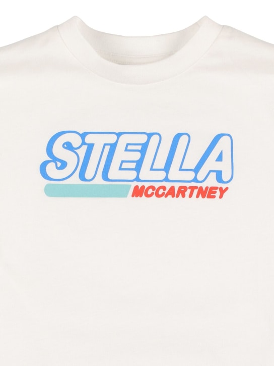 Stella Mccartney Kids: 印花有机棉T恤 - 白色 - kids-boys_1 | Luisa Via Roma