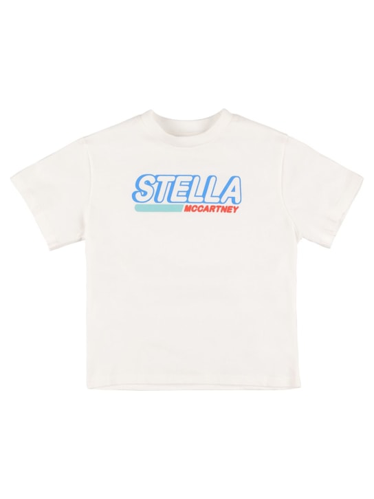 Stella Mccartney Kids: 印花有机棉T恤 - 白色 - kids-boys_0 | Luisa Via Roma