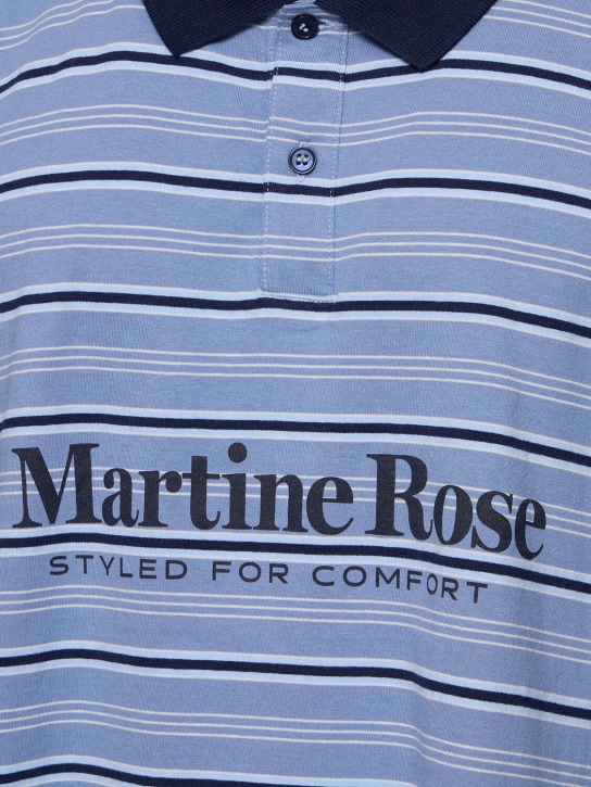 Martine Rose: Logo print cotton jersey l/s polo - men_1 | Luisa Via Roma