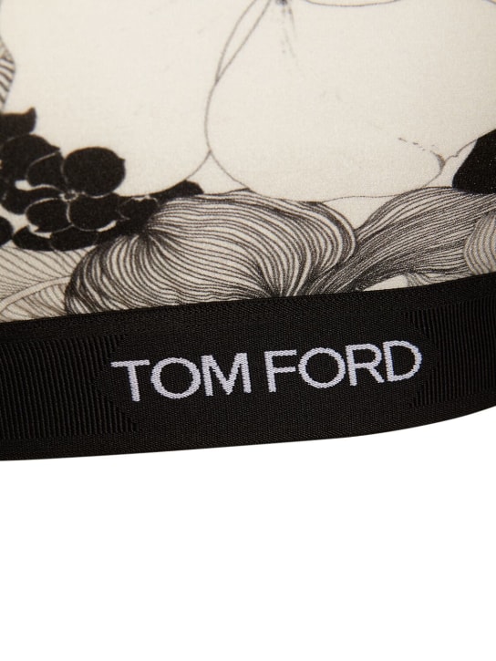 Tom Ford: Printed floral logo bralette - Multicolor - women_1 | Luisa Via Roma