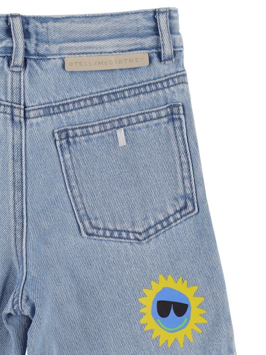 Stella Mccartney Kids: Organic cotton light denim shorts - Mavi - kids-boys_1 | Luisa Via Roma