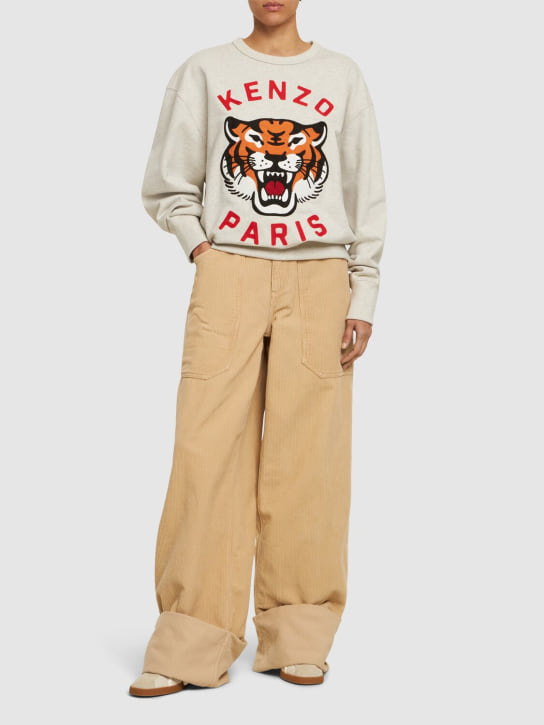 Kenzo Paris: Ovesized Sweatshirt „Lucky Tiger“ - Grau - women_1 | Luisa Via Roma
