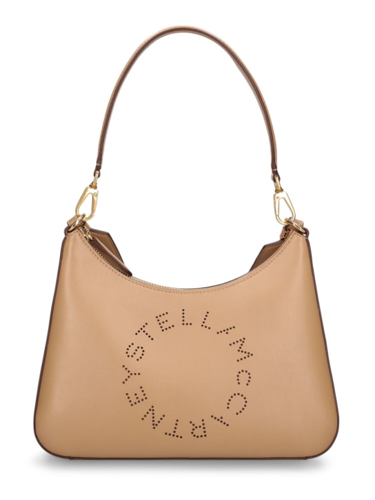 Stella McCartney: Alter Mat faux leather shoulder bag - Kum rengi - women_0 | Luisa Via Roma