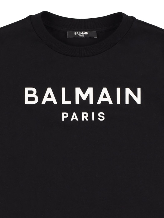 Balmain: Organic cotton jersey t-shirt - Black - kids-girls_1 | Luisa Via Roma