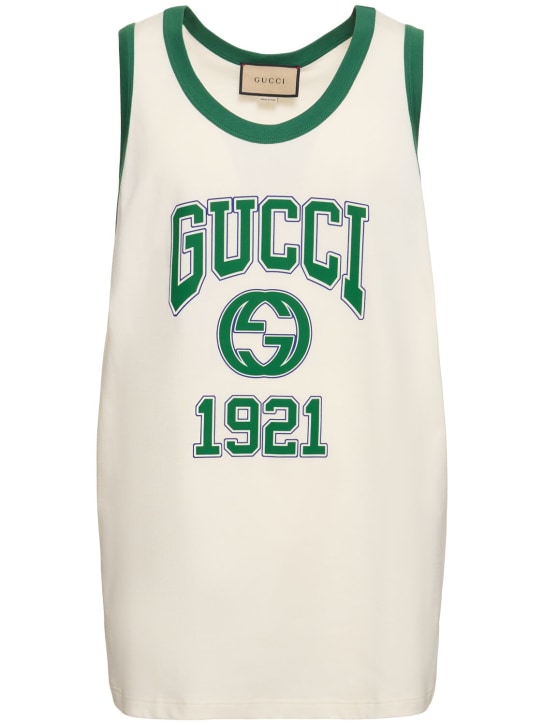 Gucci: Iconic コットンジャージータンクトップ - men_0 | Luisa Via Roma