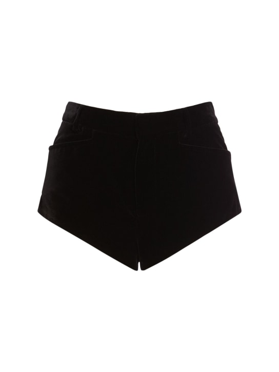 Tom Ford: Velvet cotton mid rise shorts - women_0 | Luisa Via Roma