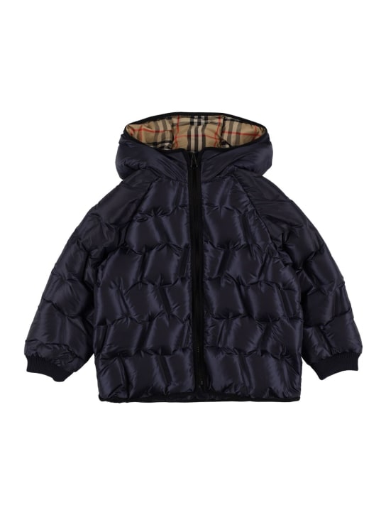 Burberry: Nylon down jacket - Black/Beige - kids-boys_0 | Luisa Via Roma