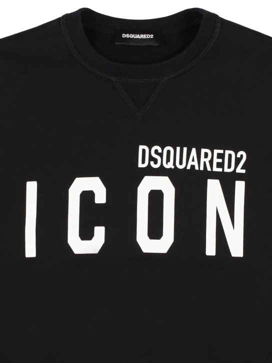Dsquared2: Sweat-shirt imprimé à col ras-du-cou - Noir - kids-boys_1 | Luisa Via Roma