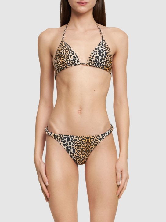 Reina Olga: Bikini a triangolo Scrunchie stampato - Leopard - women_1 | Luisa Via Roma