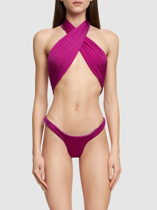 Reina Olga: Showpony crisscross halter bikini - Purple - women_1 | Luisa Via Roma