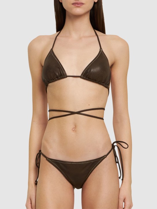 Reina Olga: Miami wraparound triangle bikini - Brown - women_1 | Luisa Via Roma