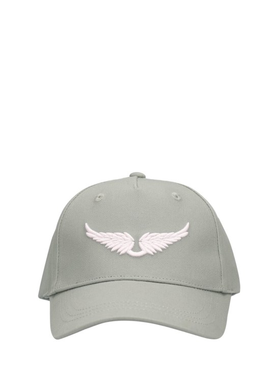 Zadig&Voltaire: Embroidered cotton baseball hat - Military Green - kids-girls_0 | Luisa Via Roma