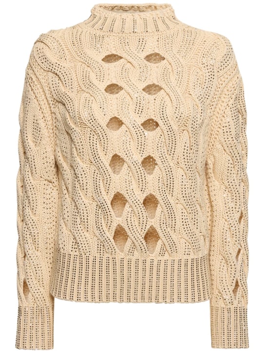 Ermanno Scervino: Suéter de algodón - Oro - women_0 | Luisa Via Roma