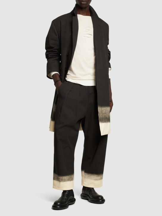 Maison Margiela: Heritage pinstriped cotton coat - Dark Grey - men_1 | Luisa Via Roma