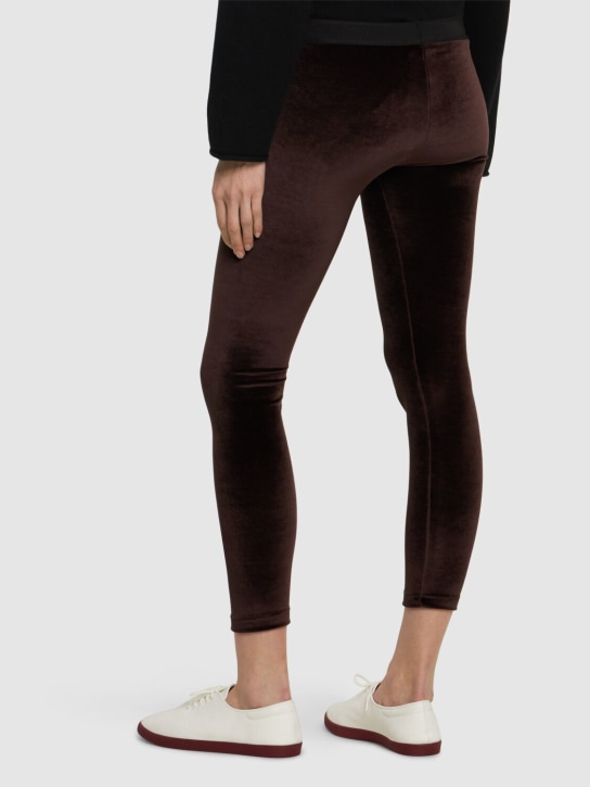 Tom Ford: Velvet logo high waist leggings - women_2 | Luisa Via Roma