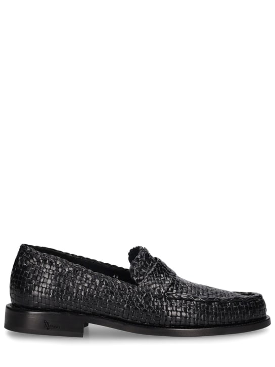 Marni: 20mm Woven leather loafers - Siyah - men_0 | Luisa Via Roma