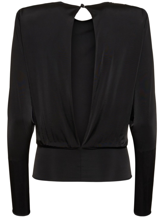 Alexandre Vauthier: Draped viscose jersey l/s top - women_4 | Luisa Via Roma