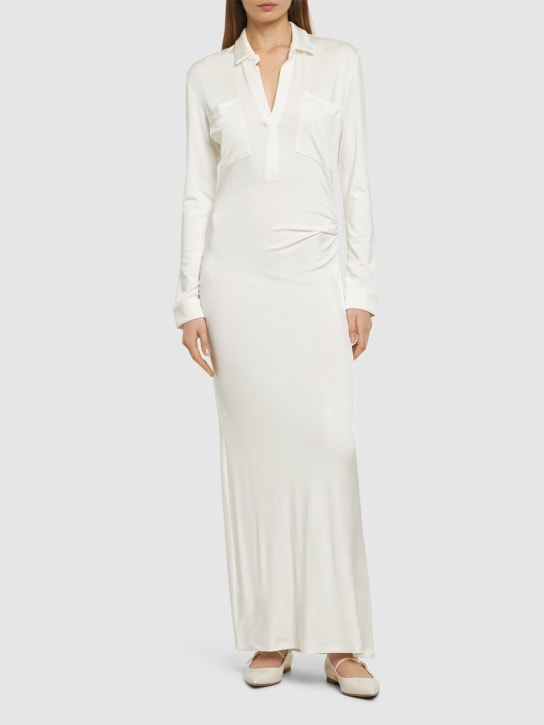 TOVE: Iana viscose jersey l/s long dress - White - women_1 | Luisa Via Roma