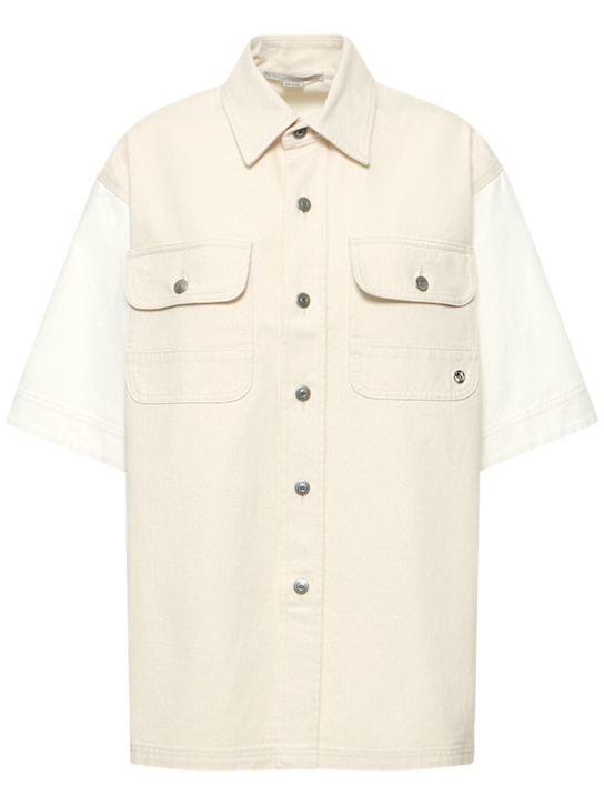 Denim short sleeve shirt jacket