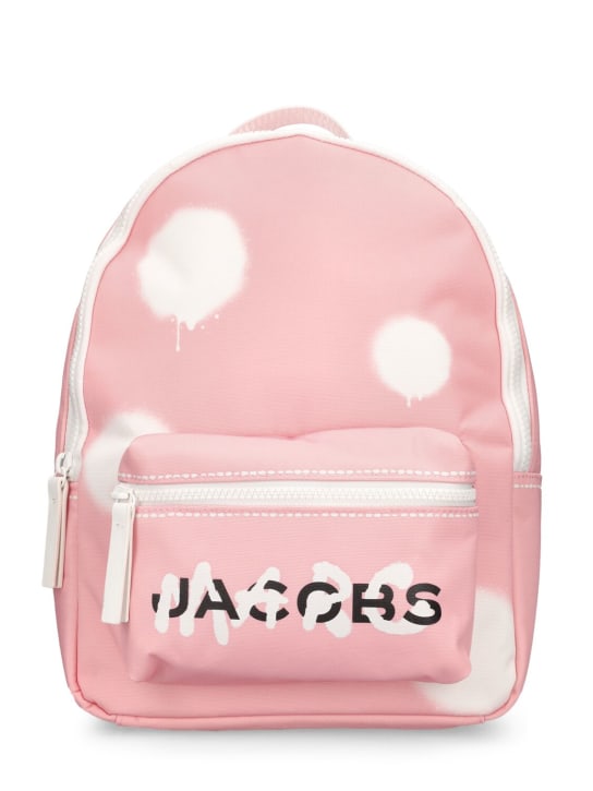 Marc Jacobs: 프린트 나일론 캔버스 백팩 - 핑크 - kids-girls_0 | Luisa Via Roma