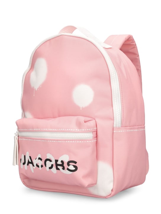Marc Jacobs: 프린트 나일론 캔버스 백팩 - 핑크 - kids-girls_1 | Luisa Via Roma