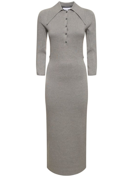 16arlington: Alerone silk & cotton midi polo dress - Grey - women_0 | Luisa Via Roma