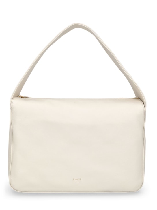 Khaite: Elena leather shoulder bag - Beyaz - women_0 | Luisa Via Roma