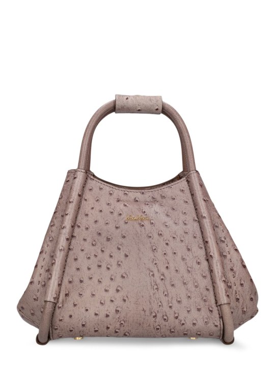 Max Mara: XS Marin Ostrich embossed top handle bag - women_0 | Luisa Via Roma