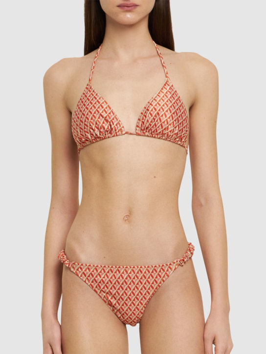 Reina Olga: Bikini triangular con estampado - Naranja/Multicolor - women_1 | Luisa Via Roma