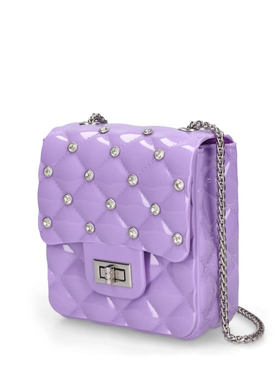Monnalisa: Embellished PVC shoulder bag - Light Purple - kids-girls_1 | Luisa Via Roma