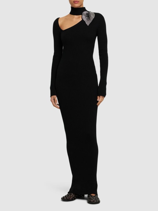 Giuseppe Di Morabito: Cotton knitted long dress - Siyah - women_1 | Luisa Via Roma